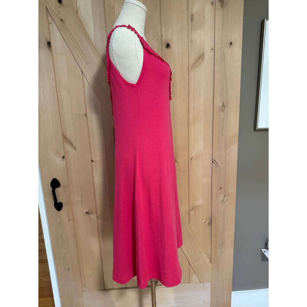 Barbara Lesser | Crochet Top Pink Cotton Sundress | Size Medium - Picture 4 of 12